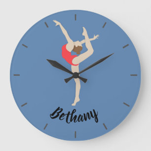 Female Gymnast Large Clock