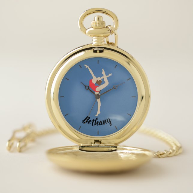 Female Gymnast Pocket Watch (Inside)