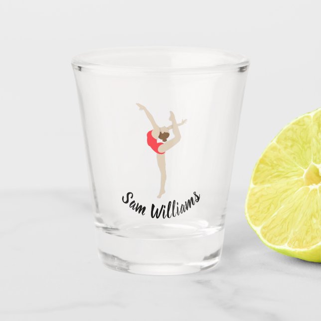Female Gymnast Shot Glass (Front)