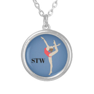 Female Gymnast Silver Plated Necklace