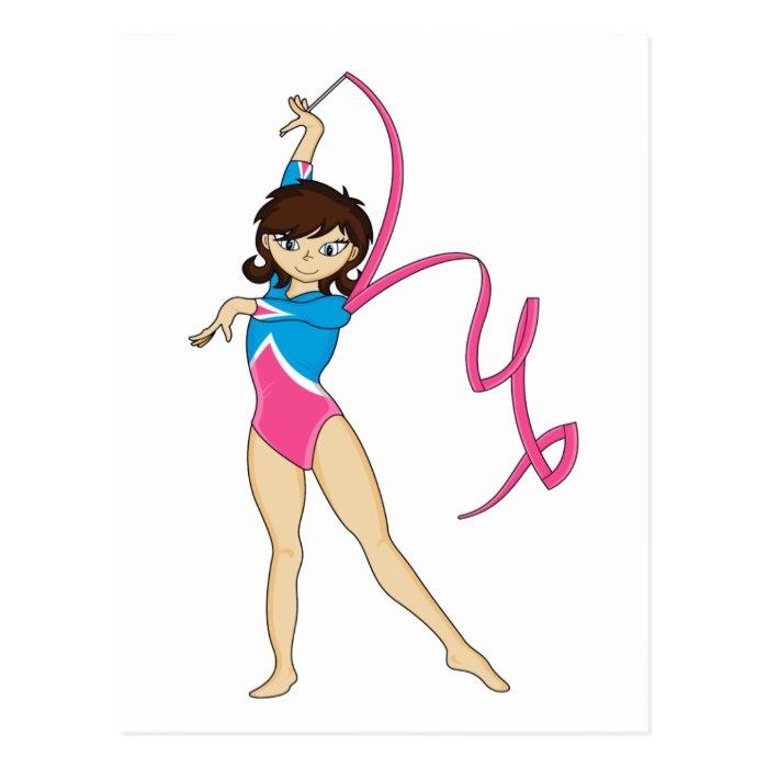 Female Gymnast with Ribbon Post Cards