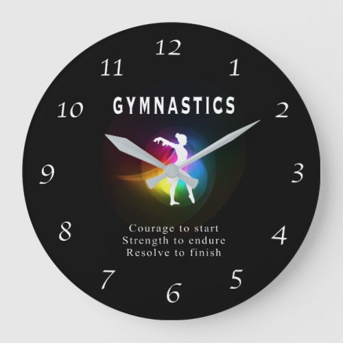 Female Gymnastics Inspirational Quote Large Clock