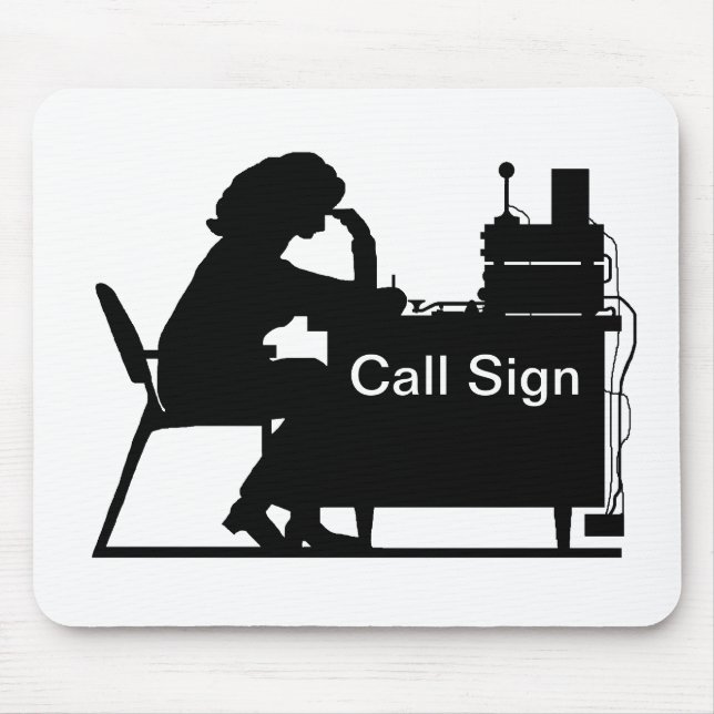 Female Ham Silhouette Copying Message Mousepad (Front)