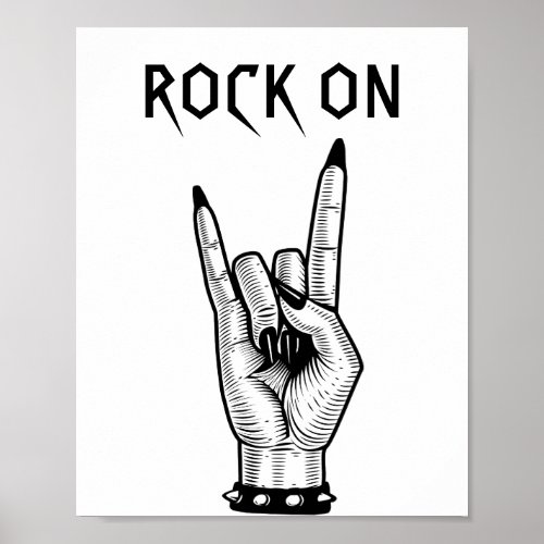 Female Hand Rocker Sign art illustration 
