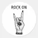 Female Hand Rocker Sign art illustration Classic Round Sticker | Zazzle