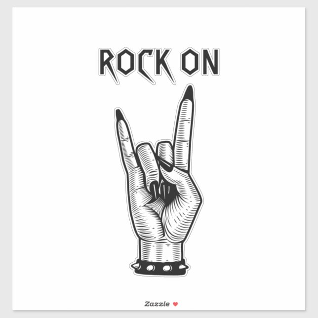 Female Hand Rocker Sign art illustration  Sticker (Sheet)