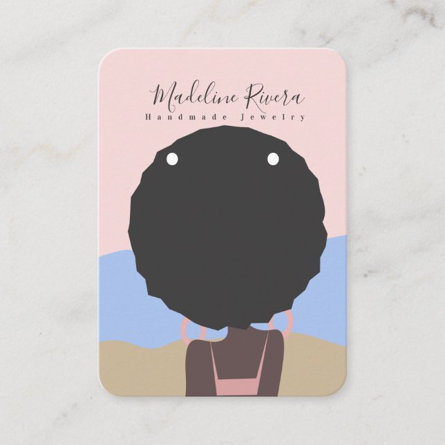 Female Handmade Artisan Earring Display Cards (Front)