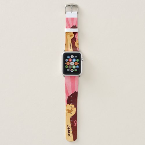 Female hands with fist raised up apple watch band