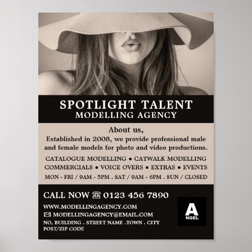 Female Hat Model Modeling Agency Model Agent Poster
