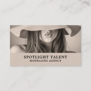 Female Hat Model, Modelling Agency, Model Agent Business Card