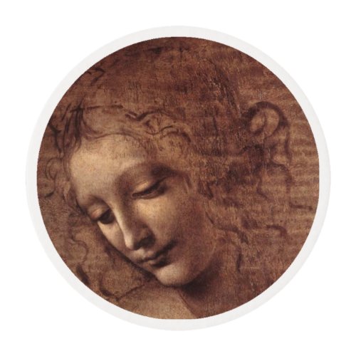 Female Head La Scapigliata by Leonardo da Vinci Edible Frosting Rounds