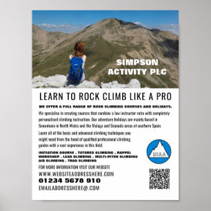 Female Hiker, Hiking and Climbing Advert Poster