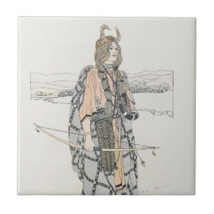 Female Hunter (by Ann Macbeth) Ceramic Tile
