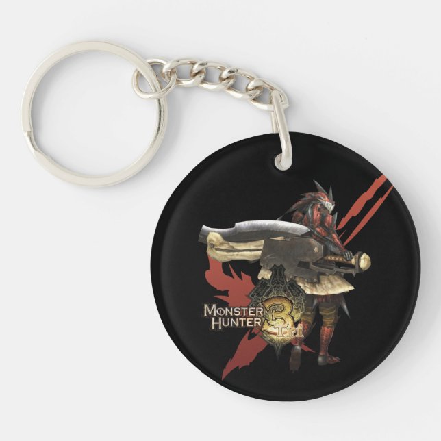 Female Hunter with Switch Axe, Rathalos Armor Keychain (Front)