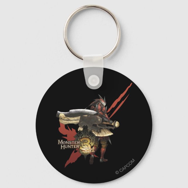 Female Hunter with Switch Axe, Rathalos Armor Keychain (Front)