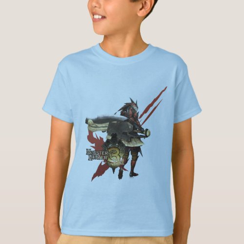 Female Hunter with Switch Axe Rathalos Armor T_Shirt