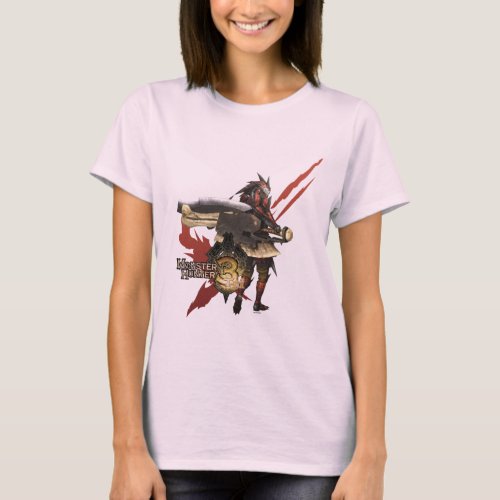 Female Hunter with Switch Axe Rathalos Armor T_Shirt