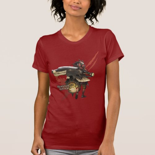 Female Hunter with Switch Axe Rathalos Armor T_Shirt