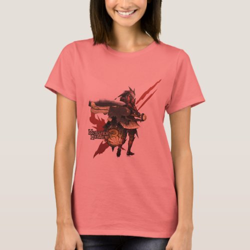 Female Hunter with Switch Axe Rathalos Armor T_Shirt