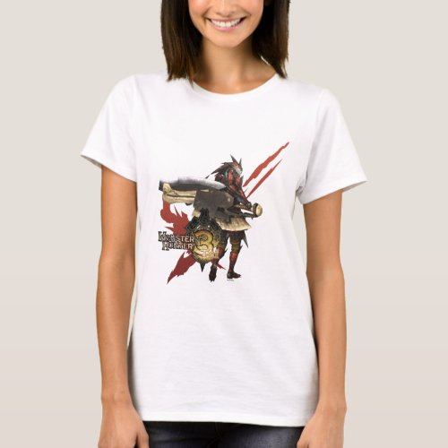 Female Hunter with Switch Axe Rathalos Armor T_Shirt