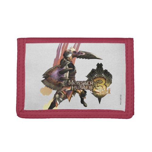 Female Hunter with Sword and Shield Jaggi Armor 2 Trifold Wallet