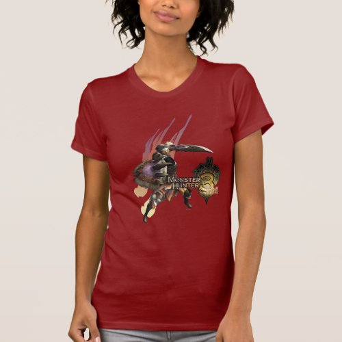 Female Hunter with Sword and Shield Jaggi Armor T_Shirt