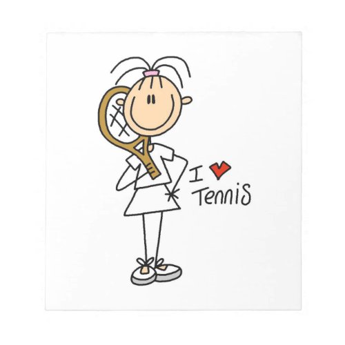 Female I Love Tennis Notepad