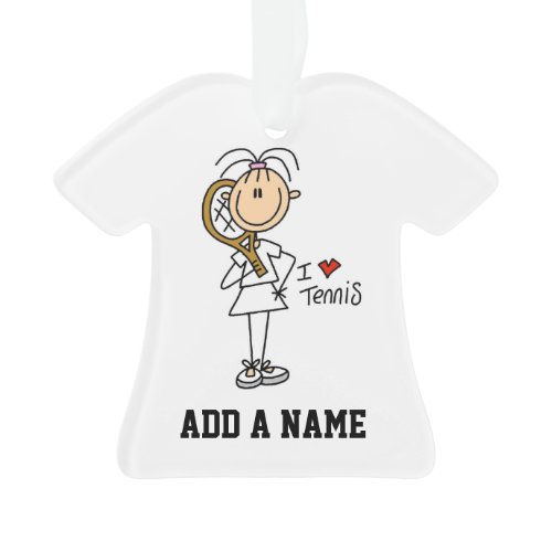 Female I Love Tennis Ornament