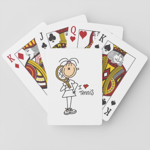 Female I Love Tennis Playing Cards