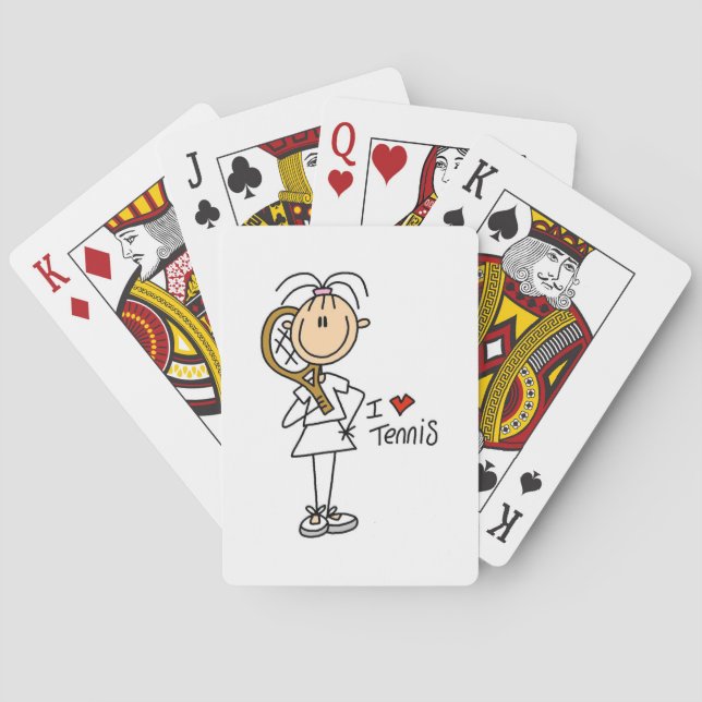 Female I Love Tennis Poker Cards (Back)