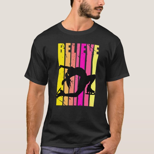 Female Ice Skater Skating Figure On Ice Dancing Da T-Shirt (Front)