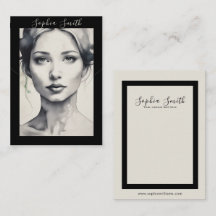 Female Illustration Earring Necklace Display Card