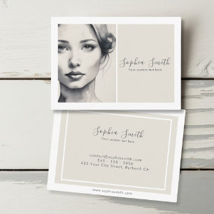Female Illustration Portrait Watercolor  Business Card