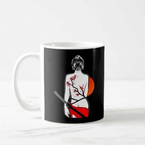 Female Japanese Samurai Girl Sword Japan Coffee Mug