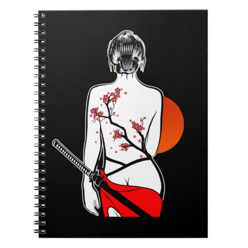 Female Japanese Samurai Girl Sword Japan Notebook