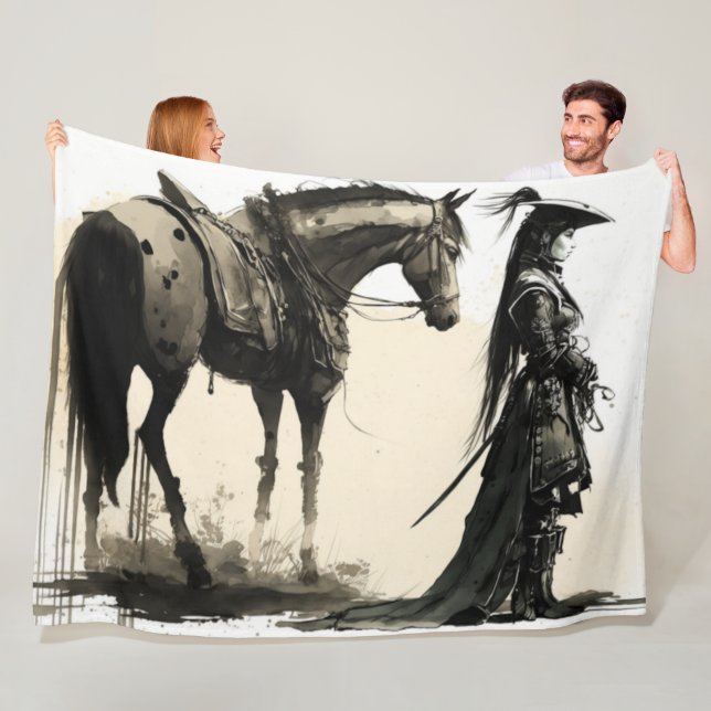 Female Japanese Soldier with Horse Fleece Blanket (In Situ)