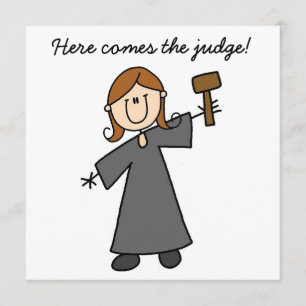 Female Judge Stick Figure Invitation