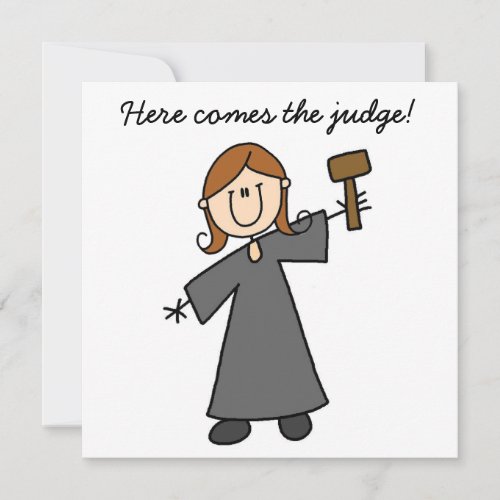 Female Judge Stick Figure Invitation