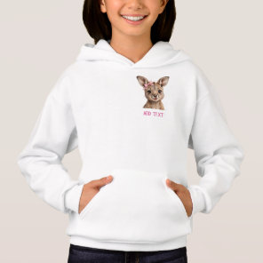 female Kangaroo: Baby Animal Pastel bow & Flowers  Hoodie