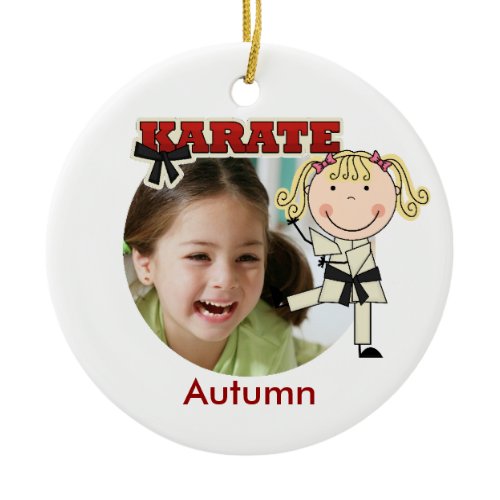 Female Karate Photo Ornament