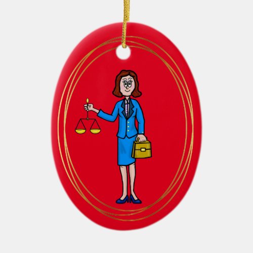 Female Lawyer Christmas Ornament