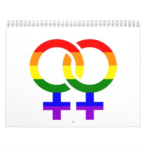 Female lesbian rainbow calendar