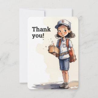 Female Letter Carrier Thank You Card