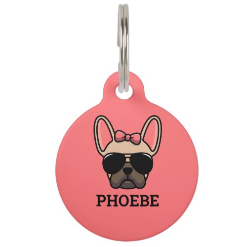 Female Light Fawn French Bulldog Pet ID Tag