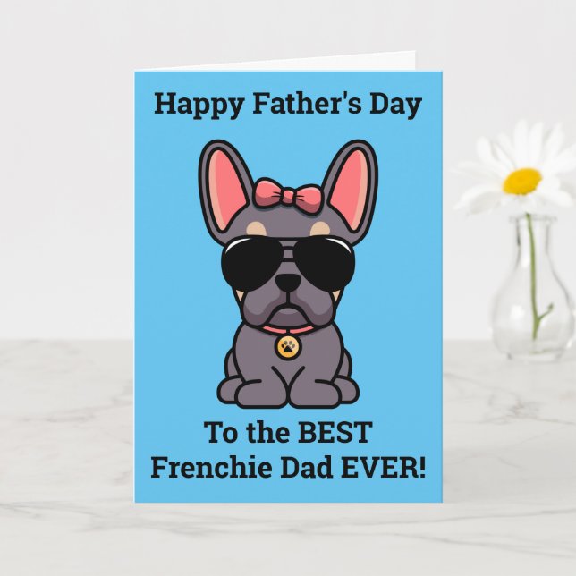 Female Lilac Tan French Bulldog Father's Day Card (Small Plant)