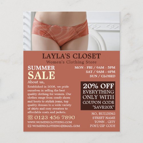 Female Lingerie Womens Clothing Store Advert Flyer