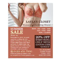 Bud plug liner Female Lingerie, Women's Clothing Store Advert Flyer | Zazzle