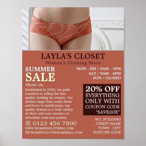 Female Lingerie Womens Clothing Store Advert Poster