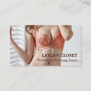 Female Lingerie, Women's Clothing Store Business Card