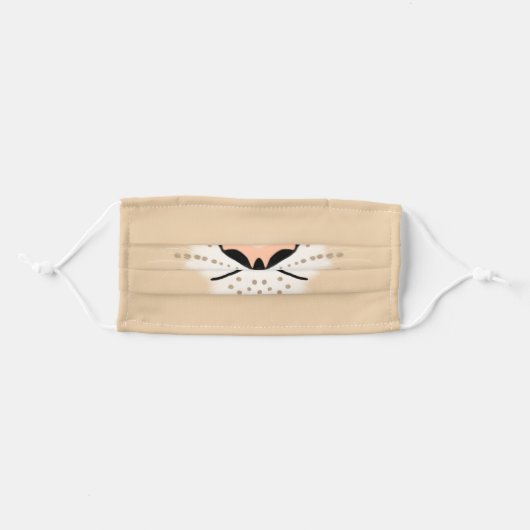 Female Lion Lioness Illustration Animal Face Mask (Front, Folded)